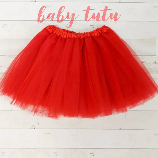 Red baby tutu fits size newborn through 18 months