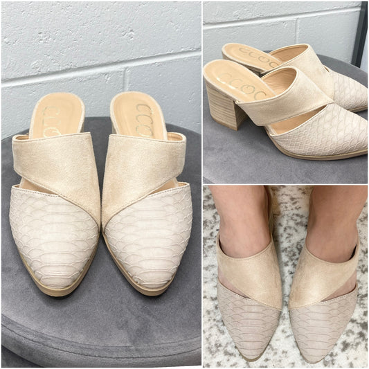 CCOCCI Eva slip on chunky heel-Light Taupe