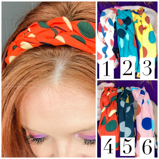 Fabric braided dot headband