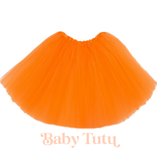 Orange baby tutu fits size newborn through 18 months